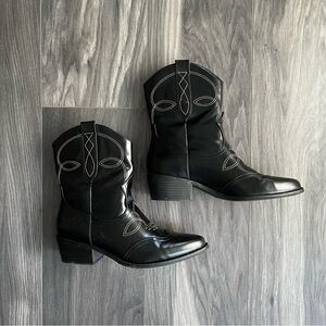 Call It Spring Black Cowboy Boots